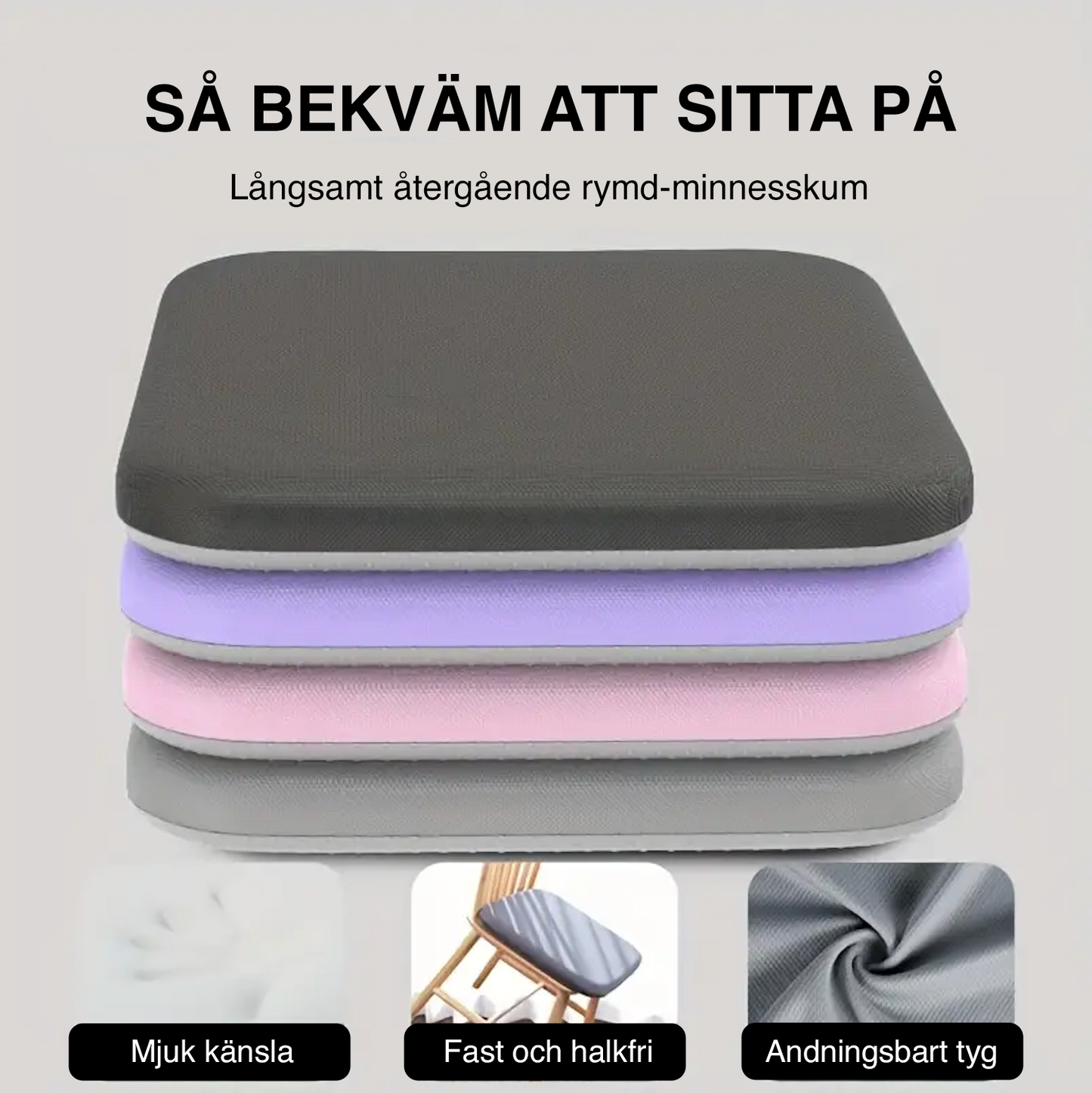 Ergonomisk sædehynde med memory foam