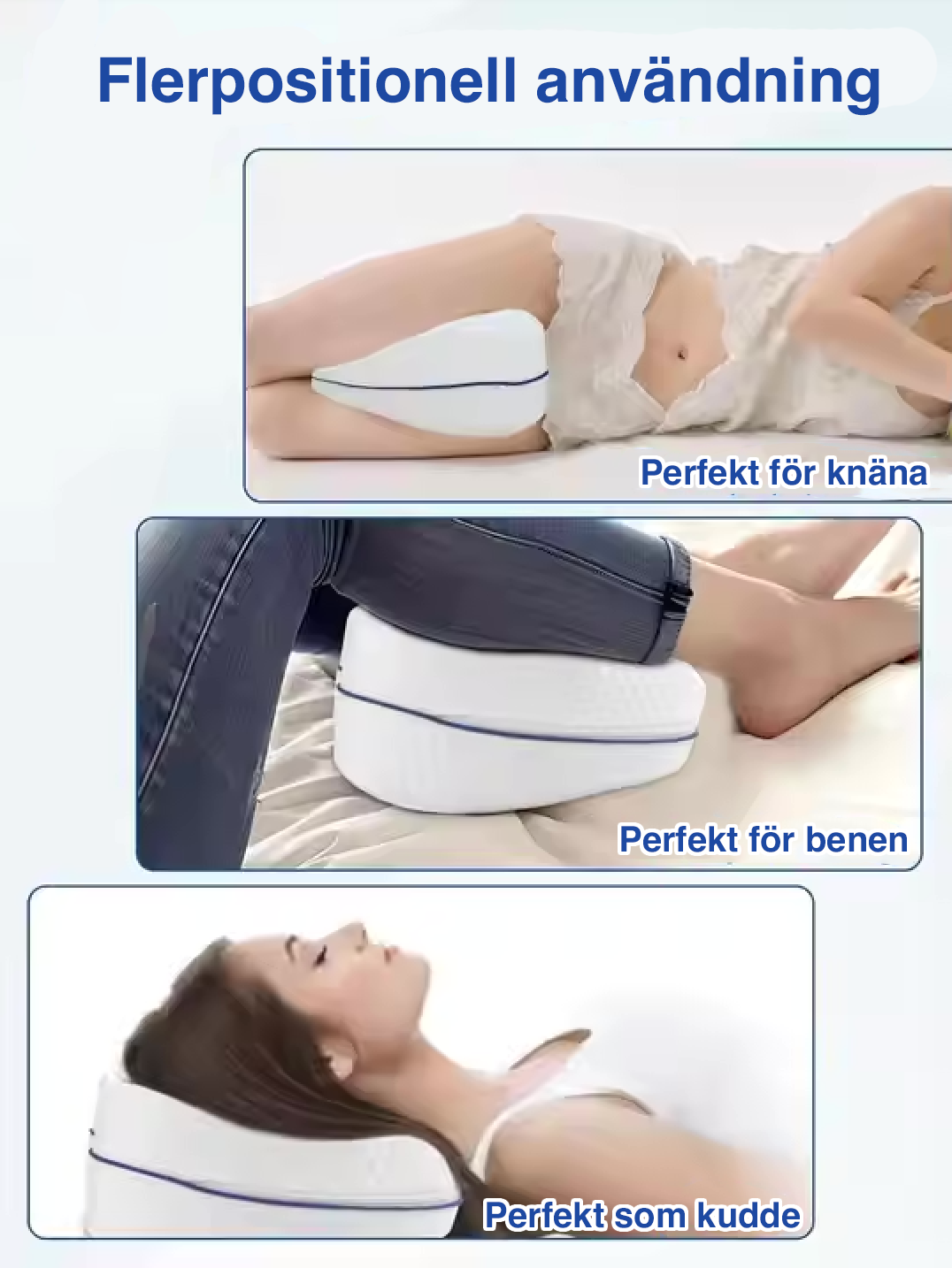Ergonomisk benstøttepude med memory foam