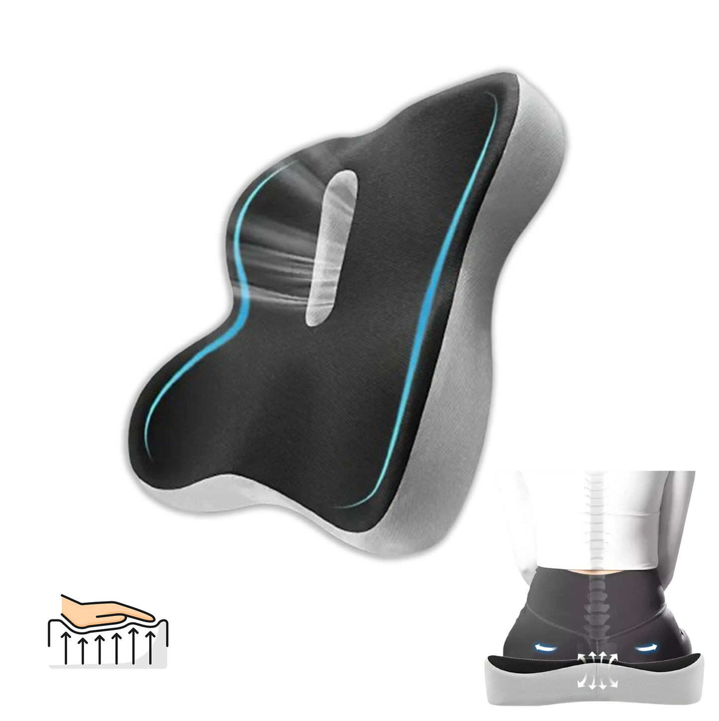 Ergonomisk Memory Foam Sædehynde - Halebenstøtte og Smertelindring