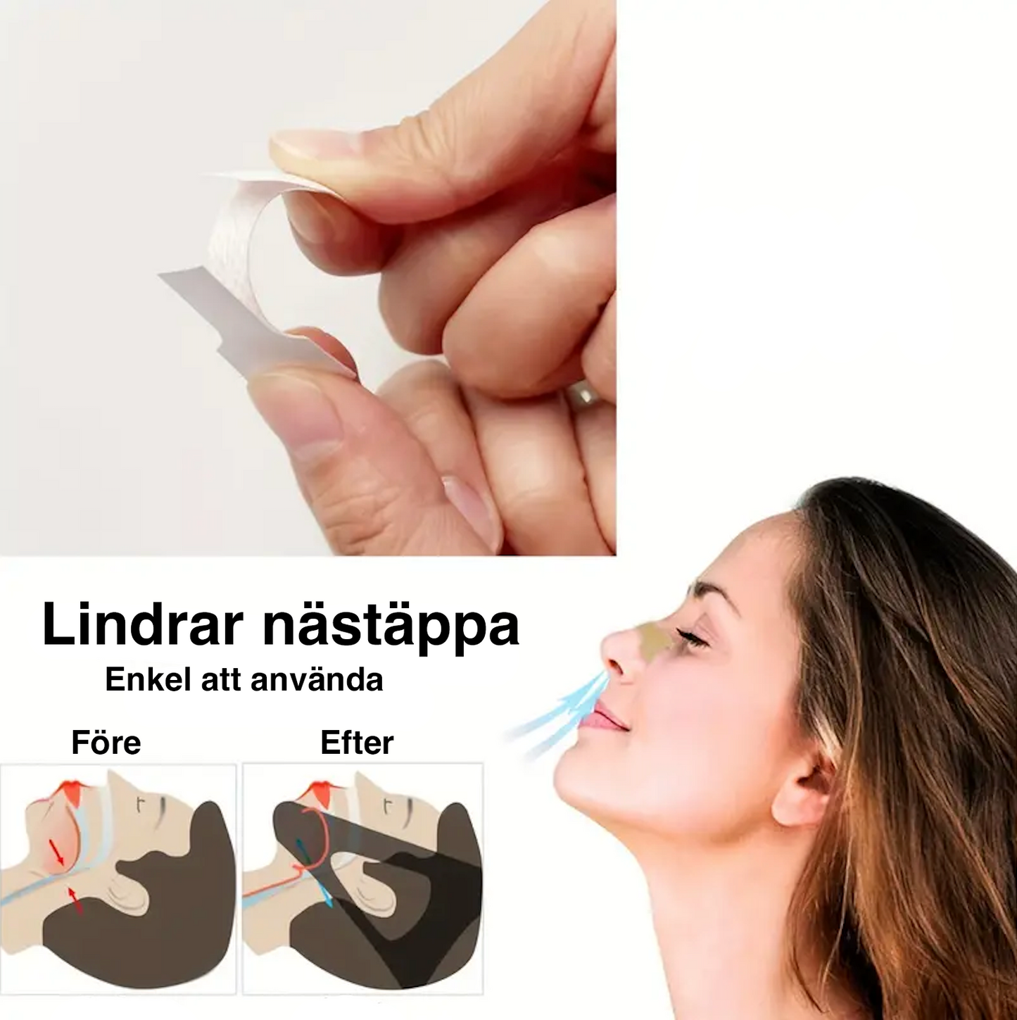 Anti-snorken strips – Næsebeskyttelse for bedre søvn og fri vejrtrækning (20 stk.)
